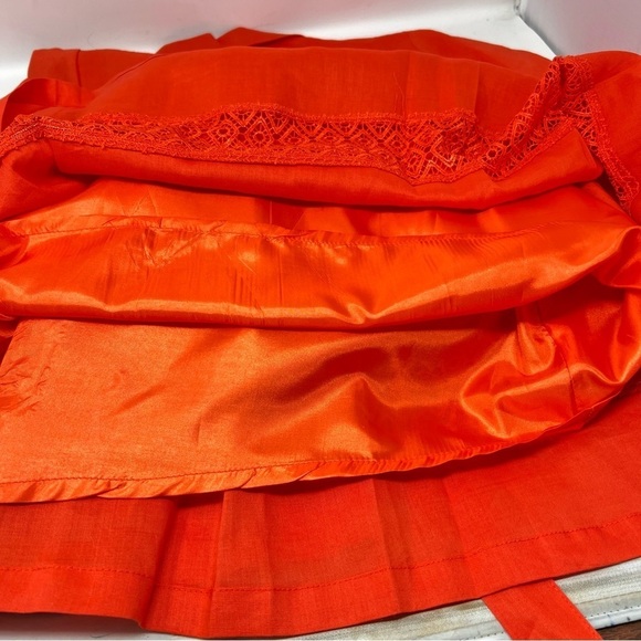 Lino USA Red Linen V-Neck Button Down Short Sleeve Belted Midi Shirt Dress Sz S - Picture 13 of 16